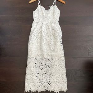 ASTR The Label - Lace A Line Mini Dress in White Size XS